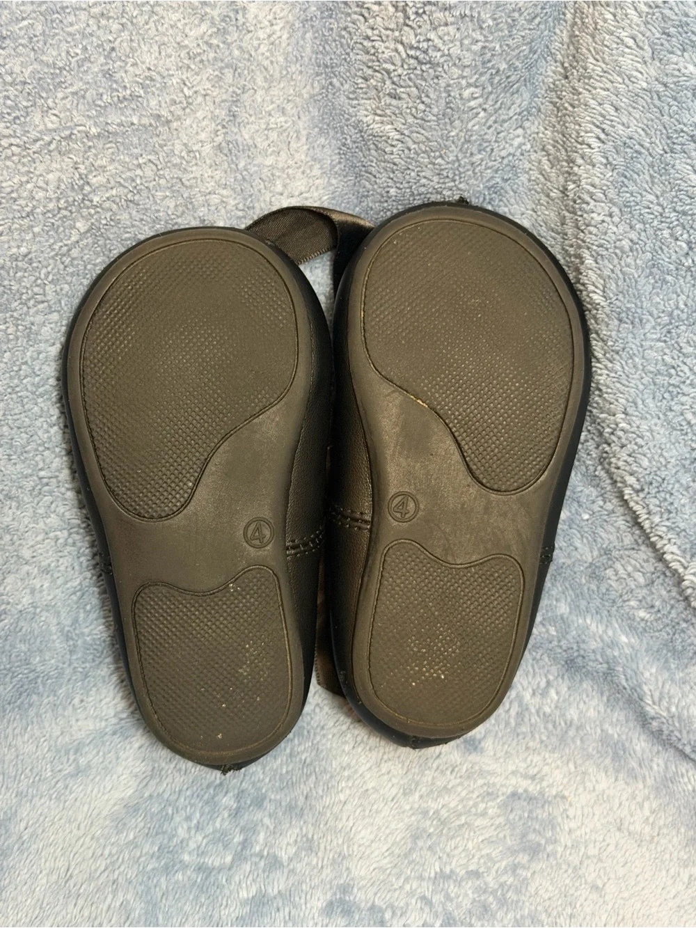 Black Satin Ribbon Baby Manmade upper Shoes